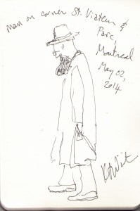 man corner St. Viateur and Parc